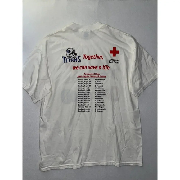 Y2K Tennessee Titans‎ Promo Shirt Mens XL Red Cross 2002 Season NFL RARE - Picture 3 of 3